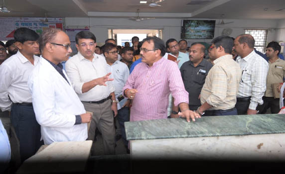 Minister Pranajit Singha Roy inspects Gomati district hospital.